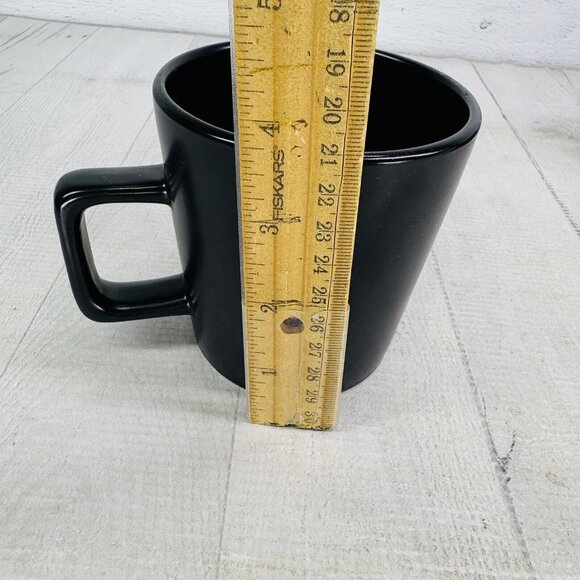 Stone + Lain CELINA Matte Black Modern Coupe 12oz Stoneware Cups Mugs Set of 4 - Picture 10 of 16